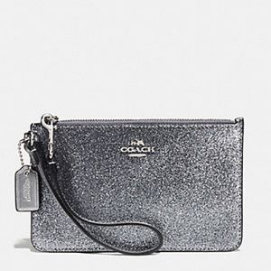 Coach Silver Glitter Wristlet